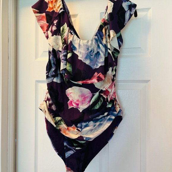 La Blanca Other - La Blanca Floral 1 Piece Swimsuit-Purple and Multicolor Ware off shoulders!